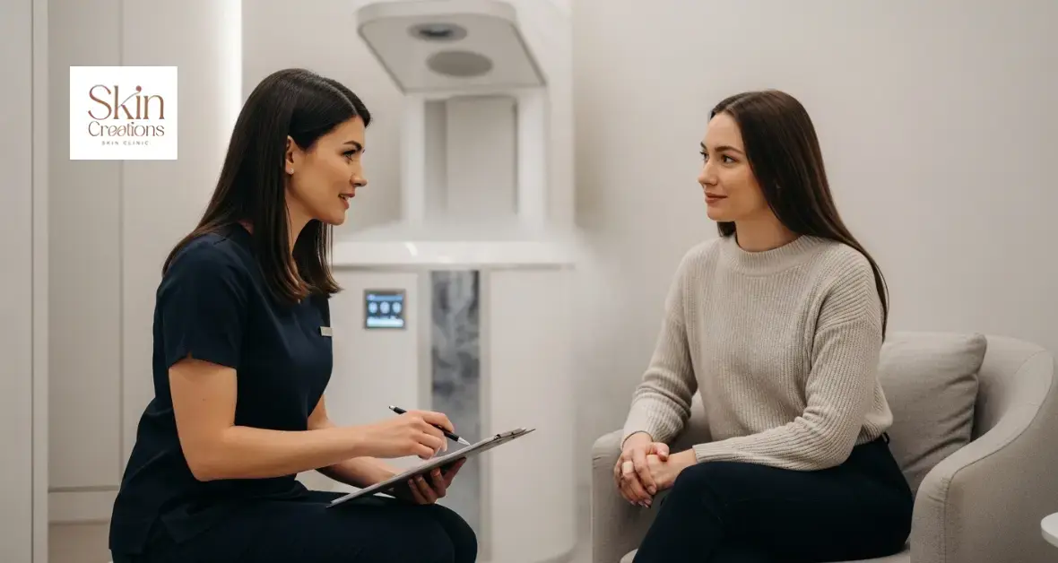 Professional consultation at a Singapore clinic to discuss treatment plans and cryotherapy cost in Singapore factors